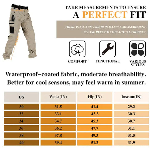Men's Solid Color Tactical Work Pants