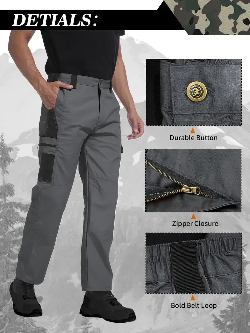 Men's Solid Color Tactical Work Pants